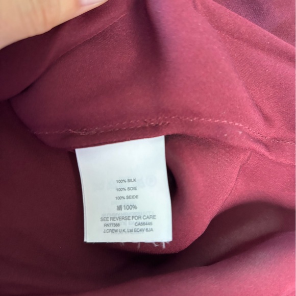 J. Crew Silk Piped Shirt Blouse Sz 10 #1 - Picture 5 of 6